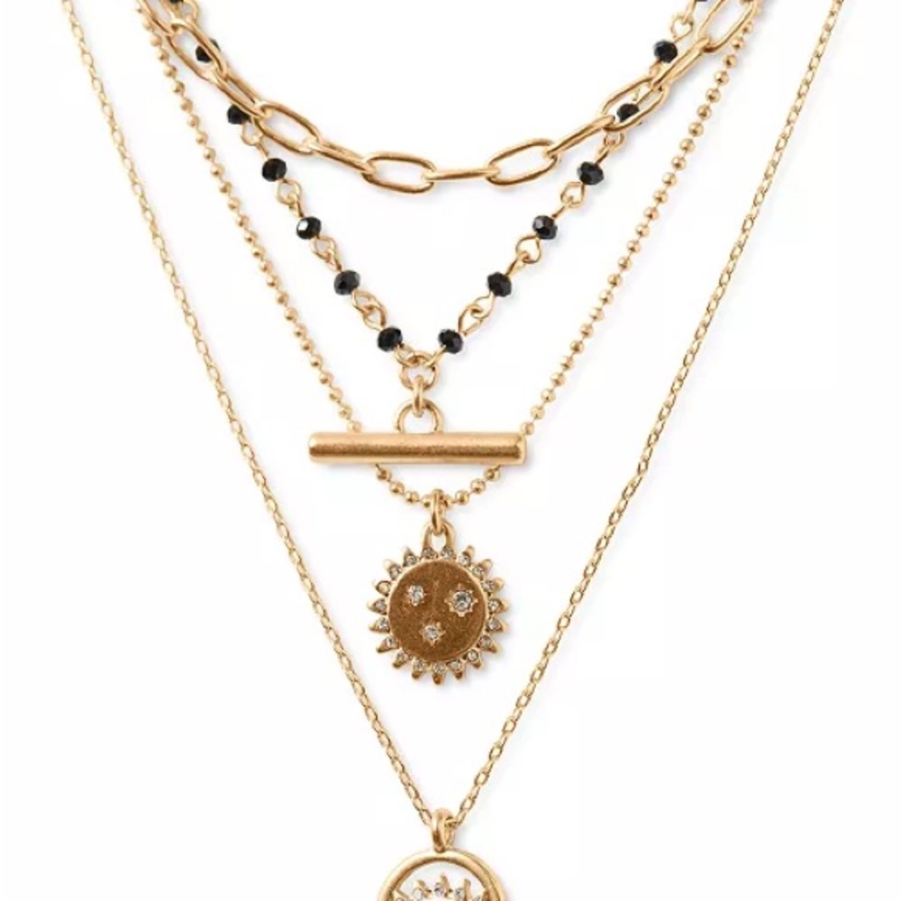 Lucky Brand Gold and Black Celestial Necklace